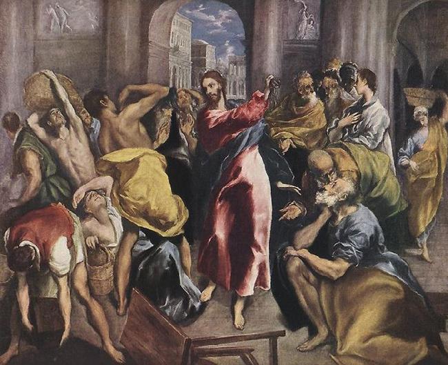 El Greco Christus treibt die Handler aus dem Tempel Sweden oil painting art